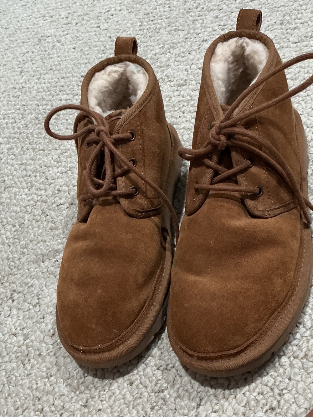 UGG Chestnut Brown Suede Lace-Up Ankle Booties